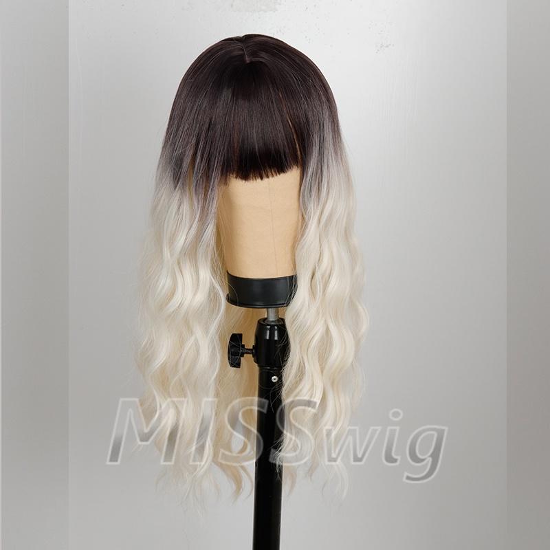 XINRAN Wunderschöne rosa Wasserwellen-Perücke, synthetische Perücke, farbige Perücke, Cosplay-Perücke, natürliche rosa Perücke für Frauen