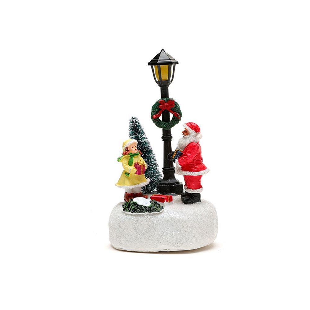 Santa Claus Design Luminous Christmas Statue Snow View Christmas Decor  Party Favors