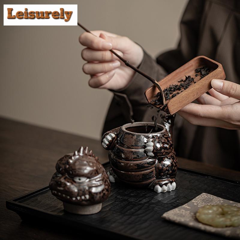 200ml Creative Foolish Dragon Old Rock Clay Teapot Handmade Tea Infuser Pot Tea Maker Kettle with Filter Drinkware Decoration