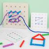 Wooden Peg Board Threading Set - Suitable for Children’s Fine Motor Skills Spatial Reasoning and Creative Design Development