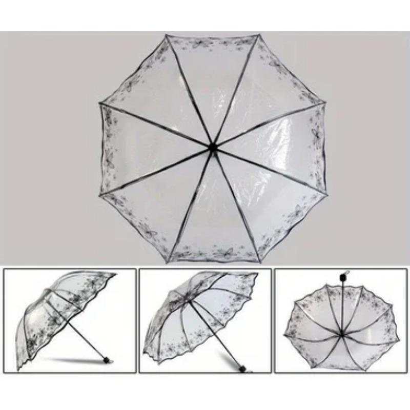 Новый Прозрачный Ретро Зонт с Волнистым Краем — фото 8