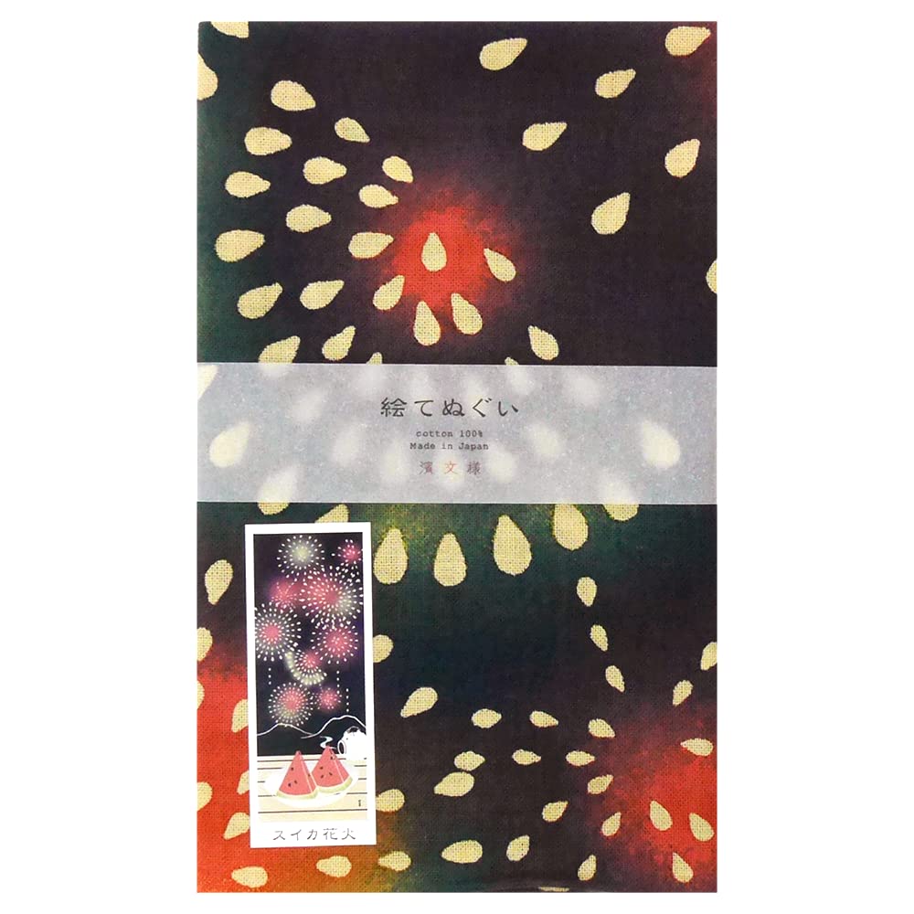 Hamamonyo Illustrated Hand Towel Watermelon Fireworks