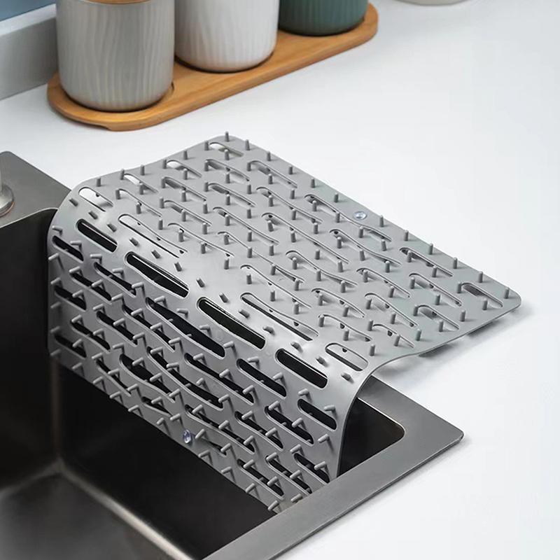 Silikon Spülbecken Trenner Schutzmatte Küchenspüle Sattel Hitzebeständig Rutschfest Spülbeckenmatte Abtropfmatte Schnell Trocknend