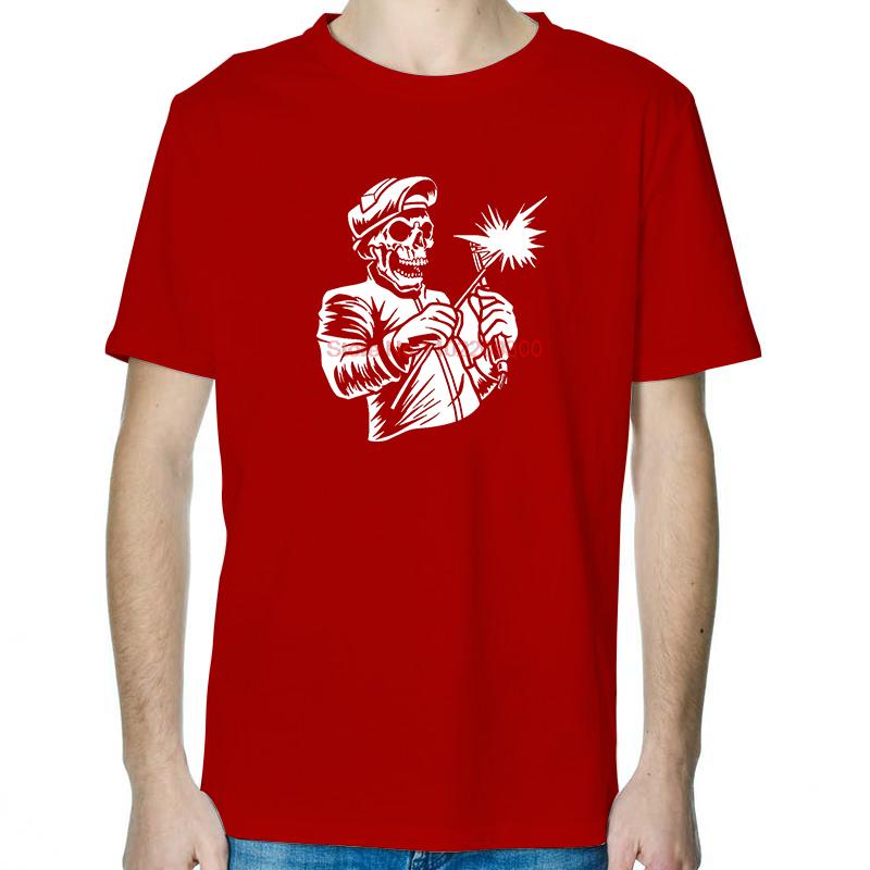 

Summer Tops TShirt New Arrival Goods Short Sleeve TShirt Welding Skeleton Skull Funny Printed TShirt Cotton Mens TShirts S