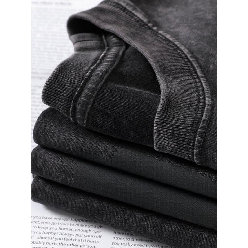 European Sizes Heavyweight Washed Men'S Vintage Graphic T-Shirt Streetwear Tee Outfits Urban Style Distressed Look Comfortable Fit Loose Fit Top