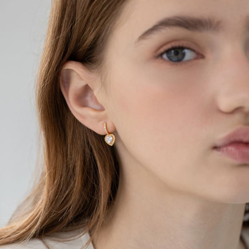 Tatiana (925 Silver) Lumi Heart Hoop Earrings EC3179