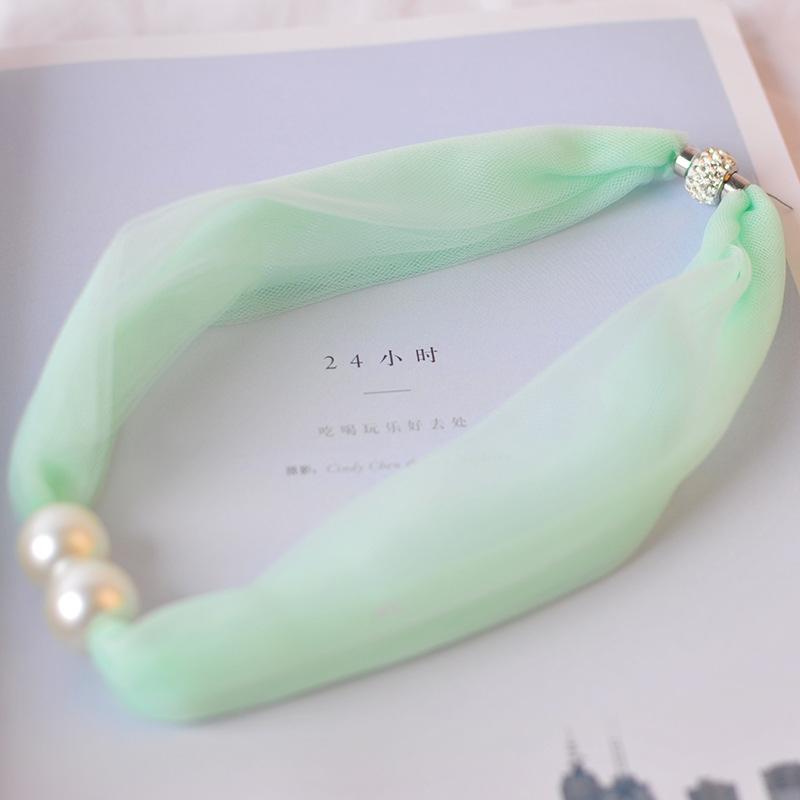 Elegante Netzspitze Perlendekoration Niedlicher Schal Halskette Hochzeit Abschlussball Schmuck Für Frauen Kurzer Halsbedeckung Bekleidungszubehör