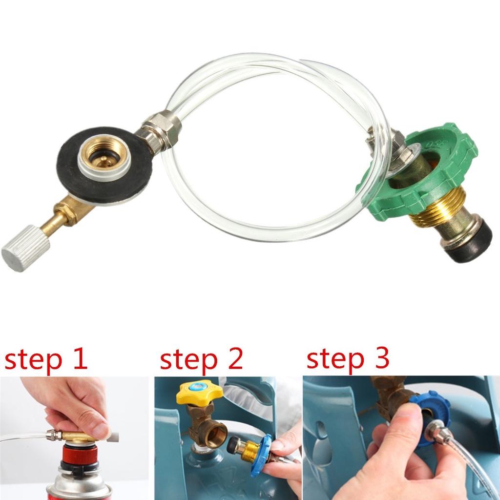 Camping Propane Gas Refill Flat Cylinder Tank Coupler Adapter Inflatable one
