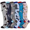 5/6 Pairs Compression Socks Varicose Veins Stockings New Pattern Calf Pressure 15-20Mmhg Men Women Work Sports Yoga Calf