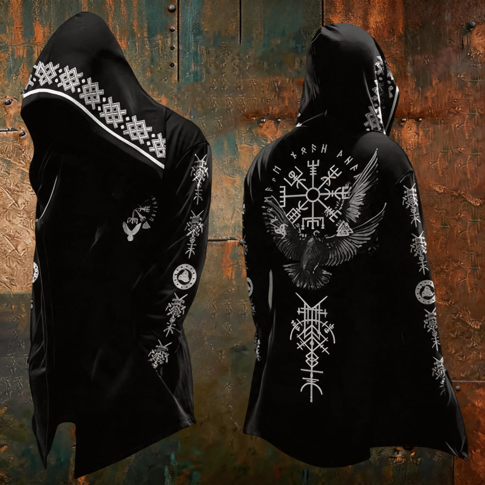 Men s Halloween Printed Loose Fit Hoodie Cardigan Jacket for Fall Costume Party L