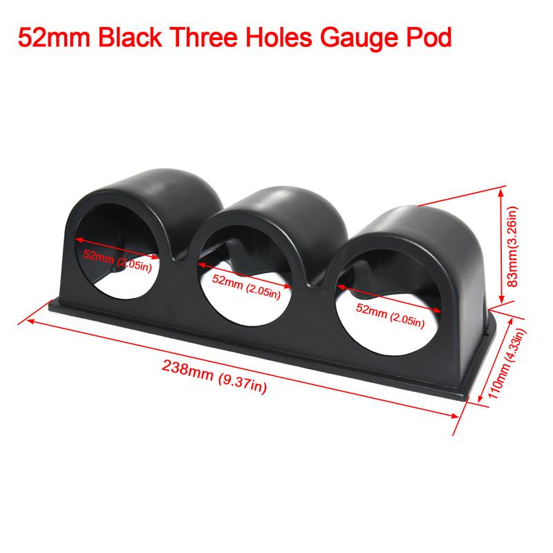 52mm Car Gauge Pod Universal Black Single Double Triple Car Meters Holder for 2 Inch 52mm Water Temp Gauges Holder Mount Pod