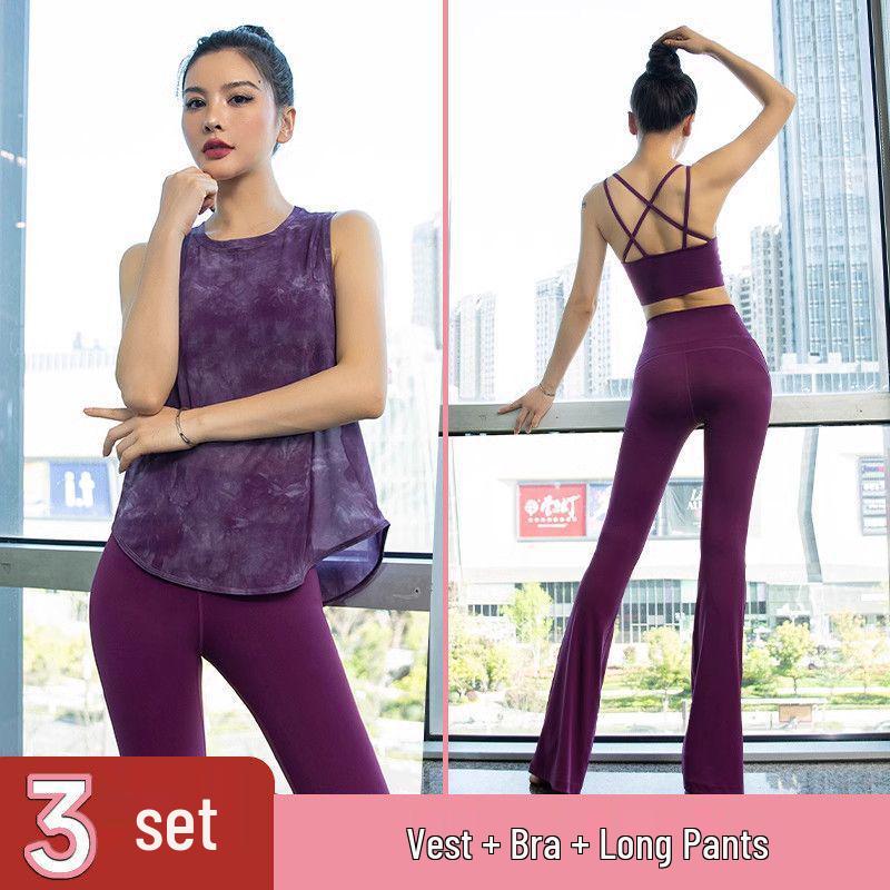 Women's High-Value Fashionable Yoga Set with Padded Bra and Stylish Back Tank - Perfect for Training, Running, and Fitness
