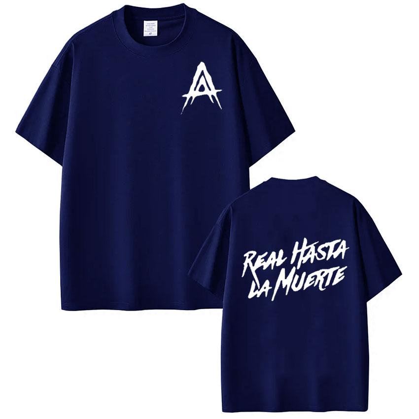 Rapper Anuel AA Real Hasta La Muerte T-Shirt Harajuku Mode Kurzarm T-Shirt Herren Damen HipHop Punk Baumwolle Sport T-Shirts