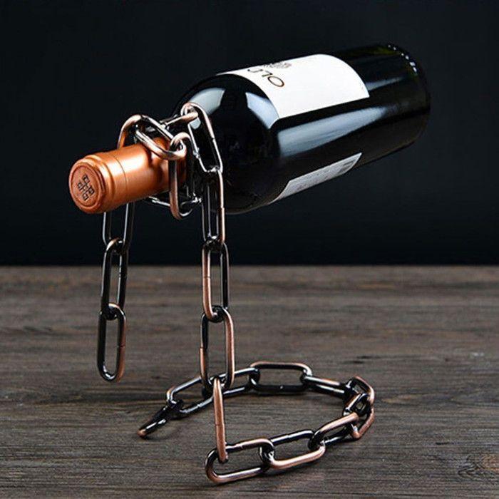 Porte-bouteille - Magique - Cuivre - Métal - Illusion de Lévitation - 21 cm x 17 cm