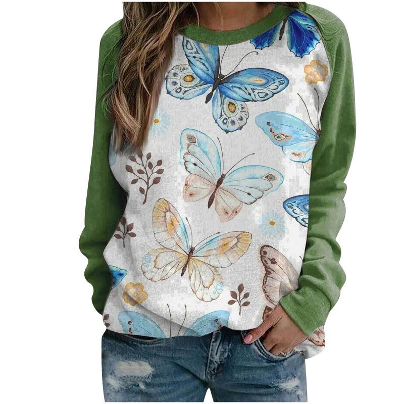 Women's hoodie 3D digital printed round neck hoodie with shoulder inserts for autumn winter women's wear