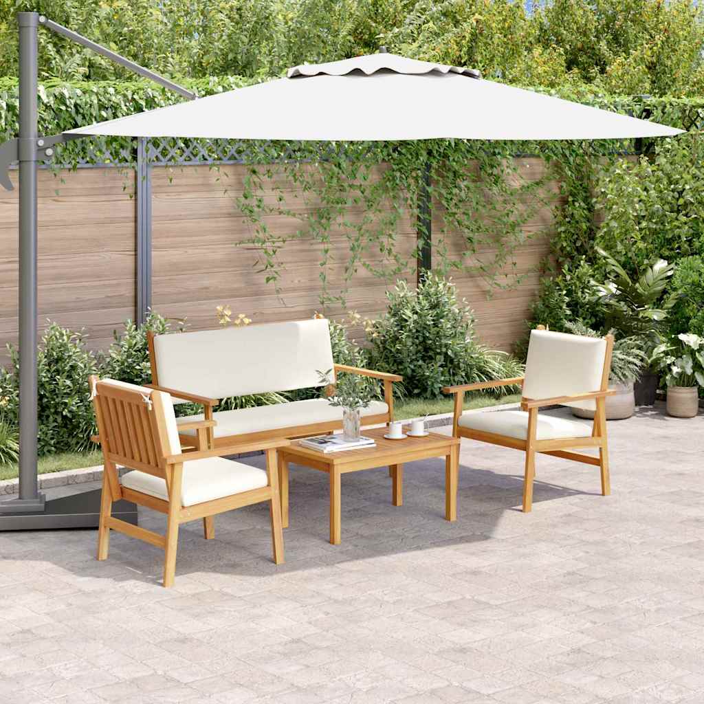 Garden Sofa Set 4 Pcs Brown 120 X 65.5 X 79 Cm Solid Acacia Wood