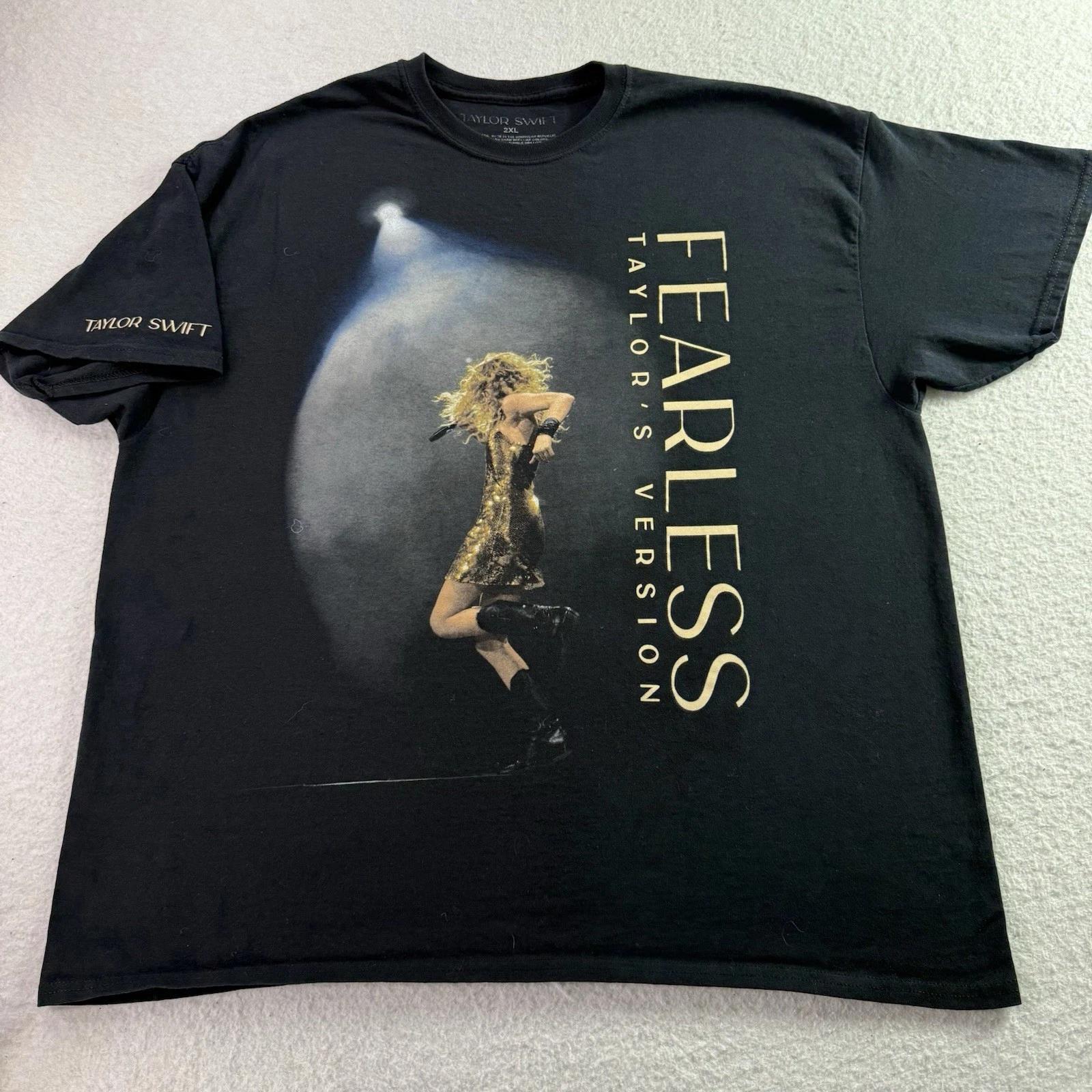 Taylor Swift Fearless 2XL Taylor’s Version Fearless Black T-shirt EUC XL