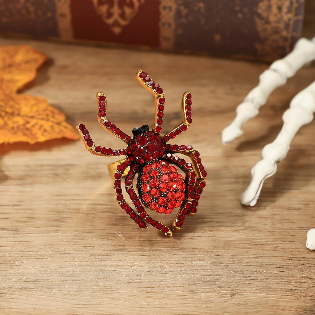 Retro Creativity, Unique Insects, Spiders, Animals, Diamond Studded Fashion, Alloy Clothes, Holiday Opening Rings