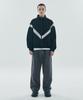 Black Moment Two-Way Classic Nylon Tape Contrast Windbreaker Jacket