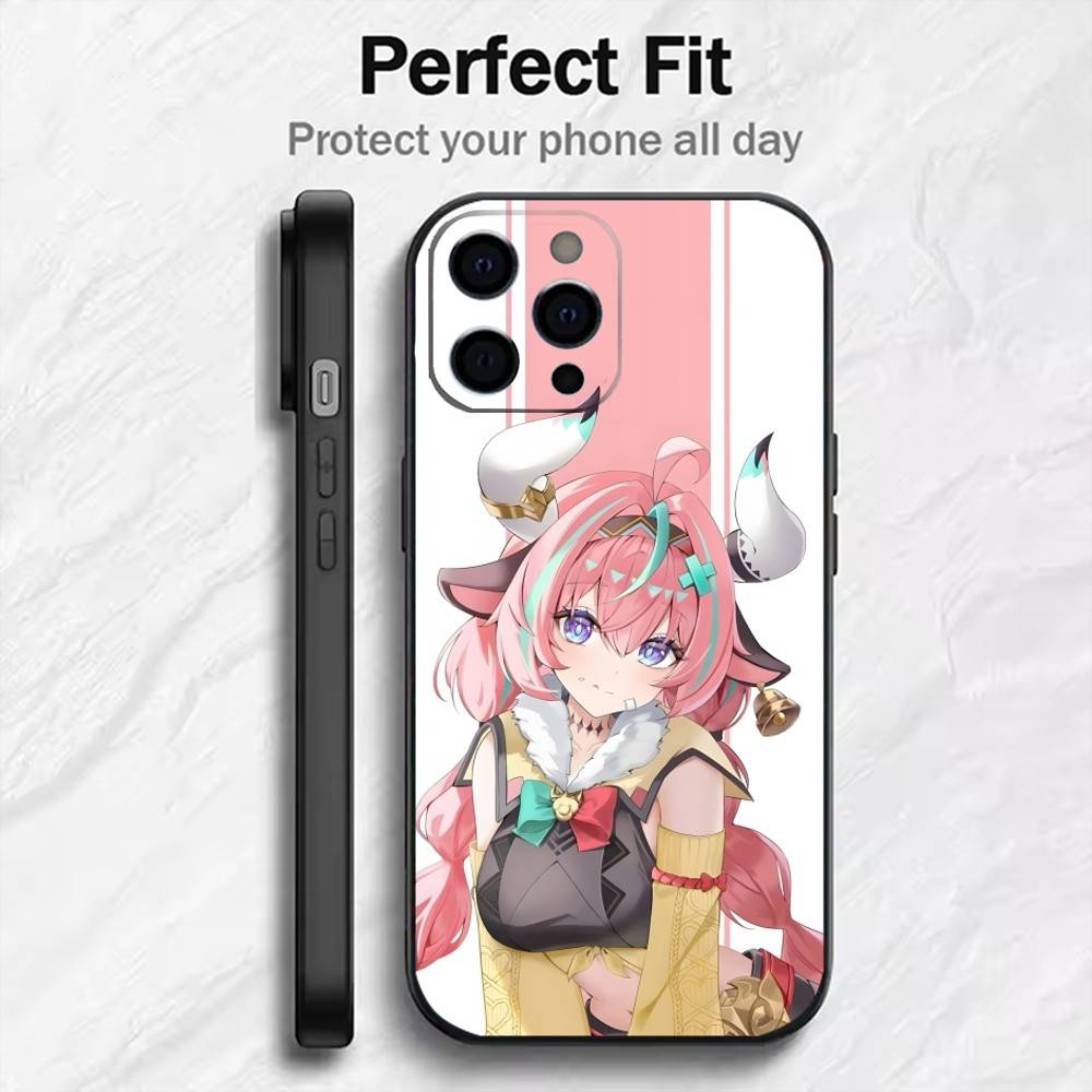 

Чехол для телефона Genshin Impact Девушка-бык V-Varesa для iPhone 17, 16, 15, 14, 13, 12 Plus, Max, Мягкий силиконовый, Черная крышка iPhone15