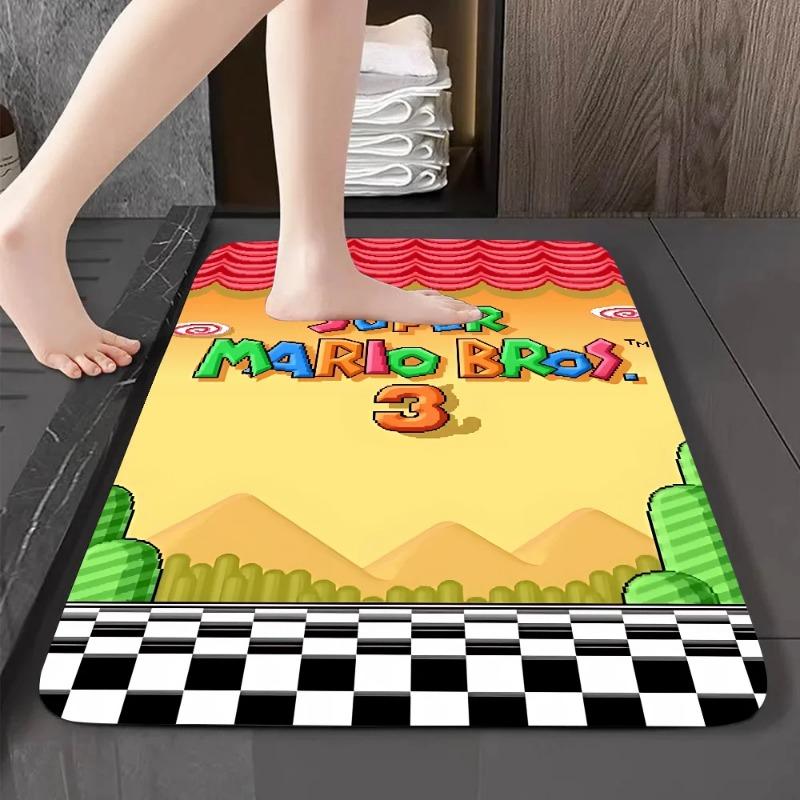 Disney Cartoon M-Mario-Bros Floor Mat Graphic Printed Flannel Doormats For Bathroom Kitchen Entrance Carpet Home Decor