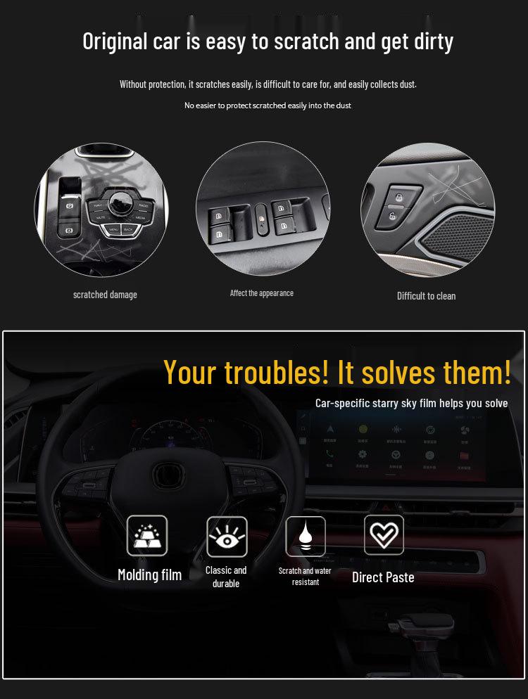 Starry Sky Film for Jetour X70 Interior and Center Console Frosted Film Sticker Replacement