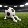 Flexible Pose Football Model 3D Printed Soccer Ball Buddy Figurine with Articulated Legs, Decorative Sports Collectible, World Tournament Cup Desktop