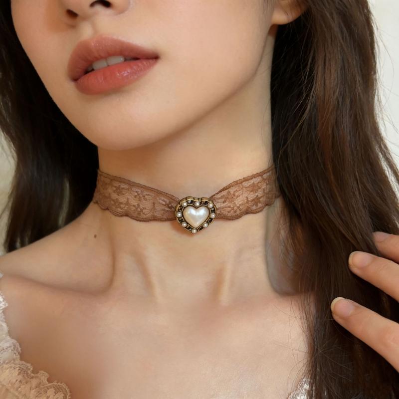Sexy Lace Necklace For Women Girls Vintage Lace Collarbone Chain Necklace Neck Jewelry Accessories