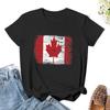 Vintage Canada Flag T Shirt Design T-Shirt Oversized Short Sleeve Tee Womans Clothing
