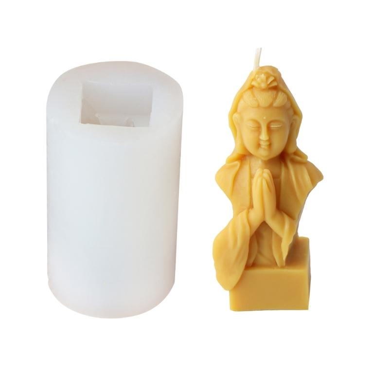 Flexible Silicone Mold Handmade Scented Candle Mould 3D Prayer Shaped Aromatherapy Jewelry Mold Home Decorations