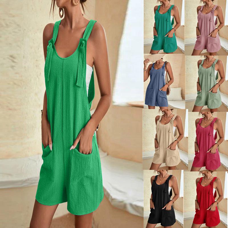 

Летний повседневный женский модный комбинезон-шорты на бретелях 2XL