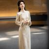 Embroidery and Velvet Winter Clothing National Style New Chinese Long-sleeved Cheongsam Winter Thick Style Improved Young Female Retro High Sense