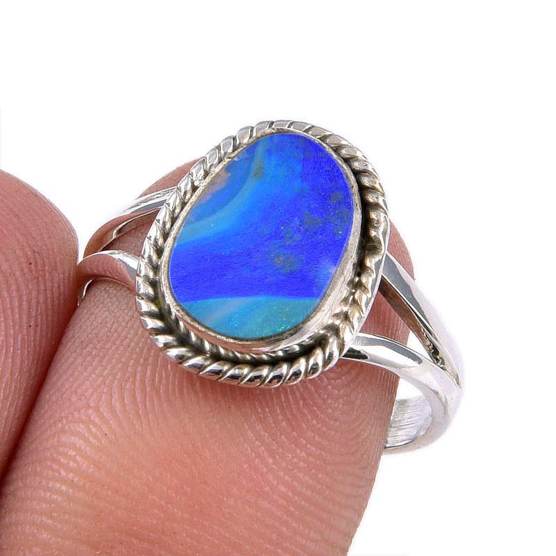 

Кольцо из чистого серебра 925 пробы с натуральным австралийским опалом, размер 7,5 I0V02