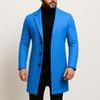 2024 Men's Solid Color Single-Breasted Wool Trench Coat