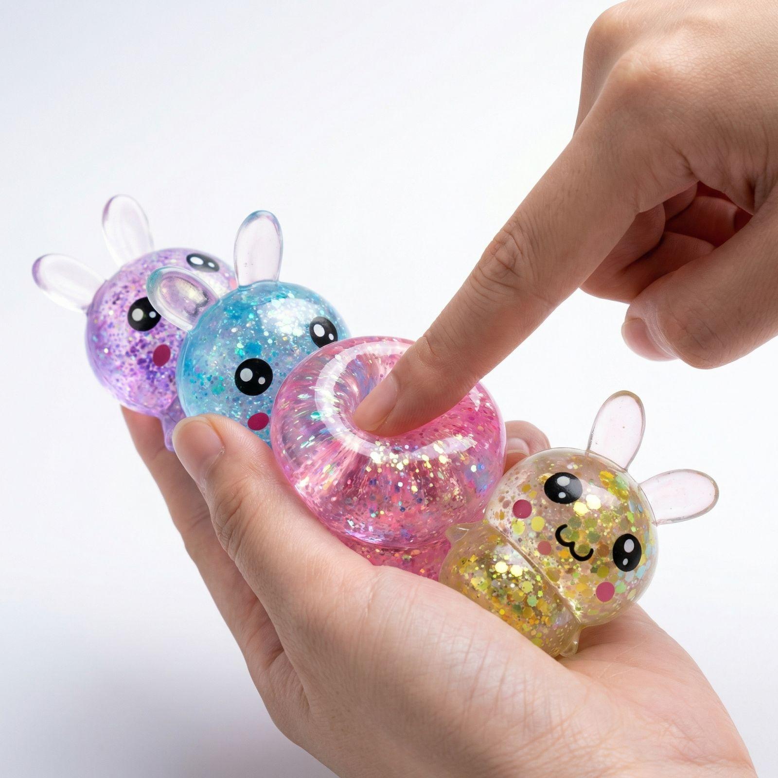 Bai Fen Bai Toys Girls Squishy Bunny Stress Relief Toy Kids Fidget Toys Colorful Rabbit For Christmas Basket Stuffers Anti Stress Squeeze Toy