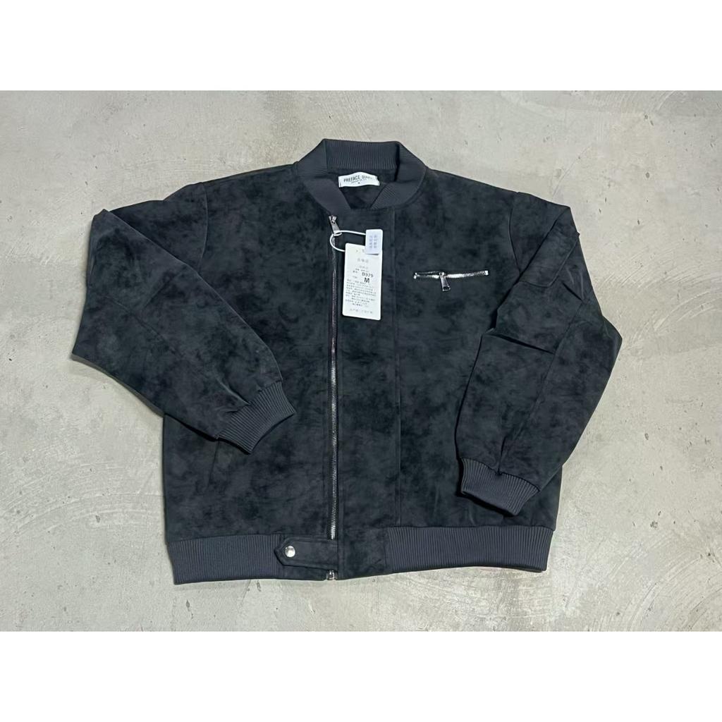 Leather jacket men's spring and autumn tooling jacket short American baseball uniform oversize trendy brand locomotive clothing retro