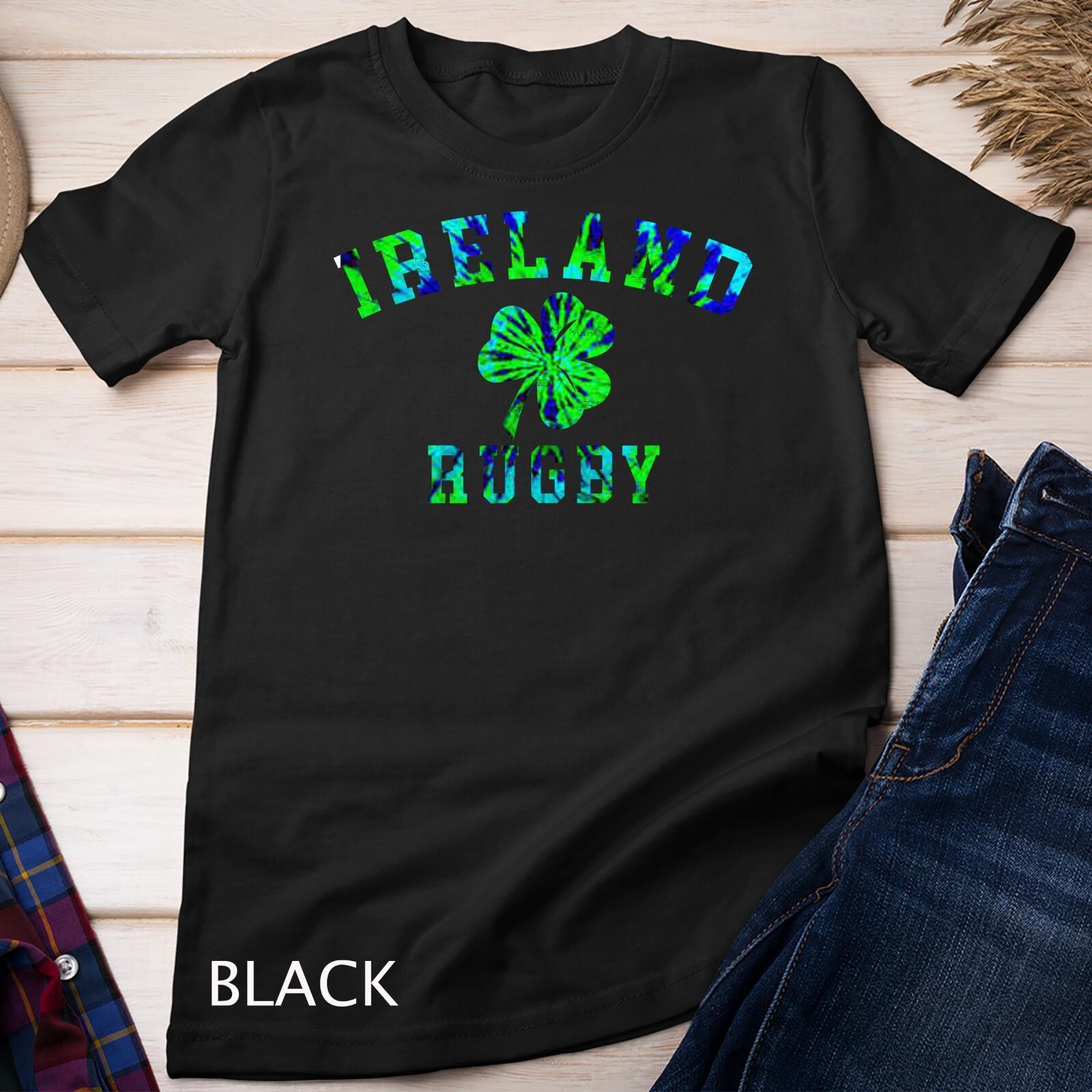 Tie Dye Green - IRELAND RUGBY Shirt - Irish Shamrock Rugby Unisex T-Shirt Mens Womens Tees Top L