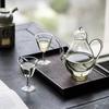 JUSTINLAU 450/650ML Imitation Song-style Teapot Brewing Puer Green Tea Kettle High-borosilicate Glass Water Jug Home Teaware