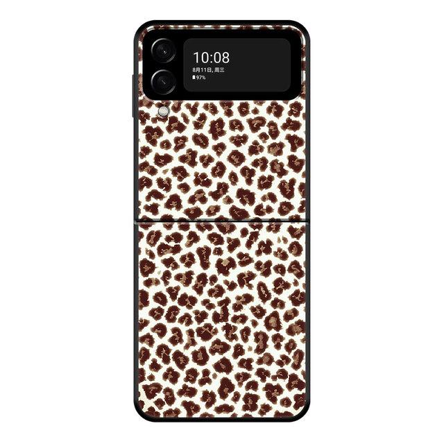Fashion Leopard Print Panther Black Pc For Samsung Galaxy Zflip3 Z Flip3 5g Zflip Flip Smartphone Case