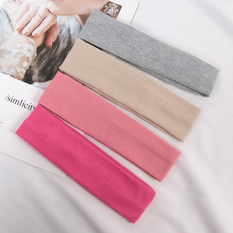 4PCS Solid Color Elastic Hairband Running Fitness Sport Headband Yoga Sweat-absorbing Headband Fashion Headband Hair Accessories