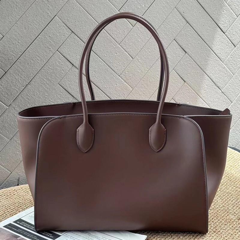 2026 New Large-capacity Simple Cowhide Tote Bag Fashionable All-matching Commuting Long-handle Handbag Cross-border