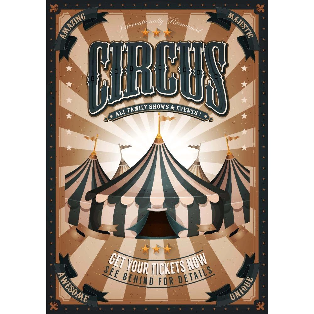 Magician Animals Canvas Painting Vintage Circus Poster Clown Amusement Artwork Prints For Bar Club Cafe Home Decor