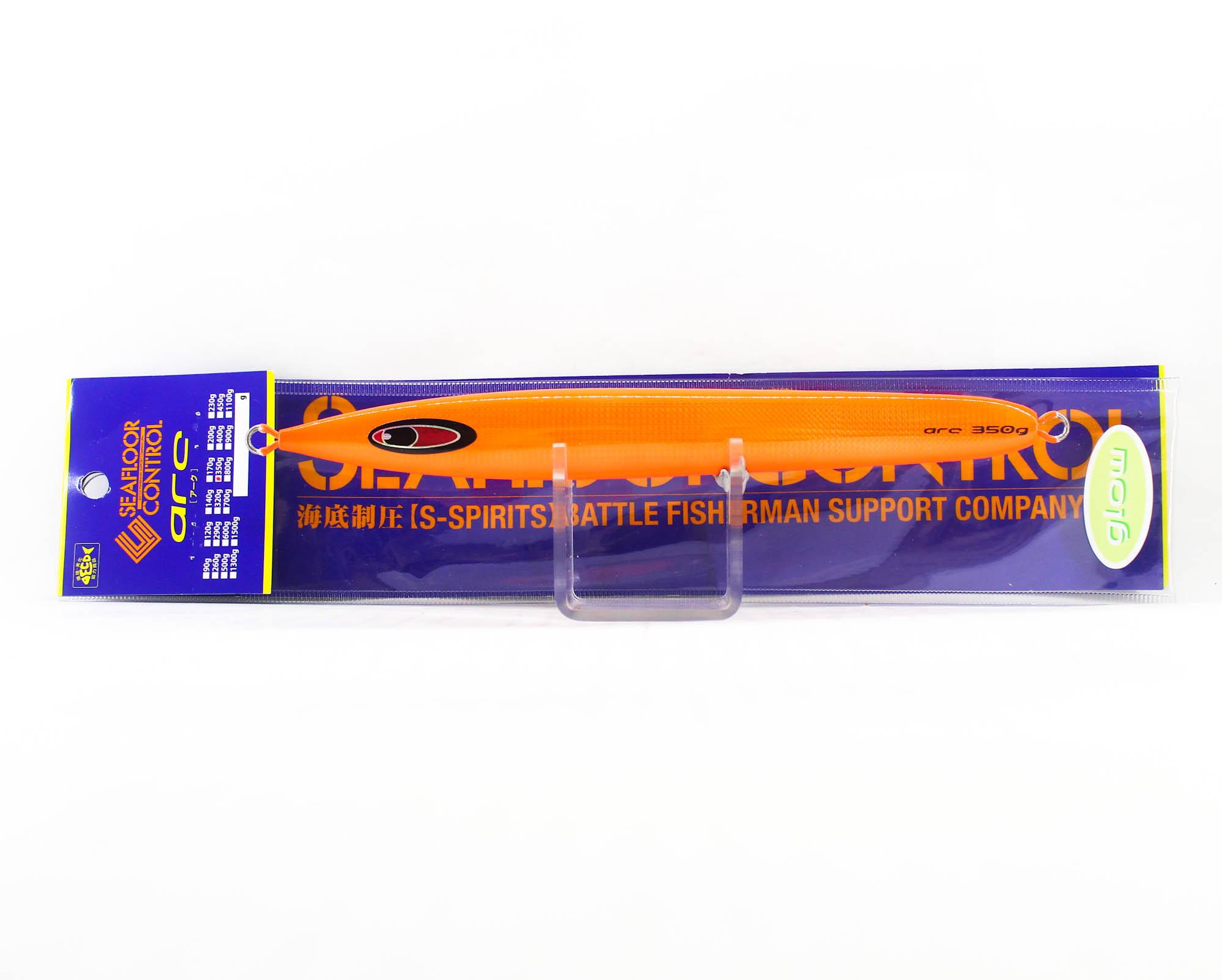 Seafloor Control Metal Jig Arc 350 grams Chart Orange Zebra Glow GR (9566)