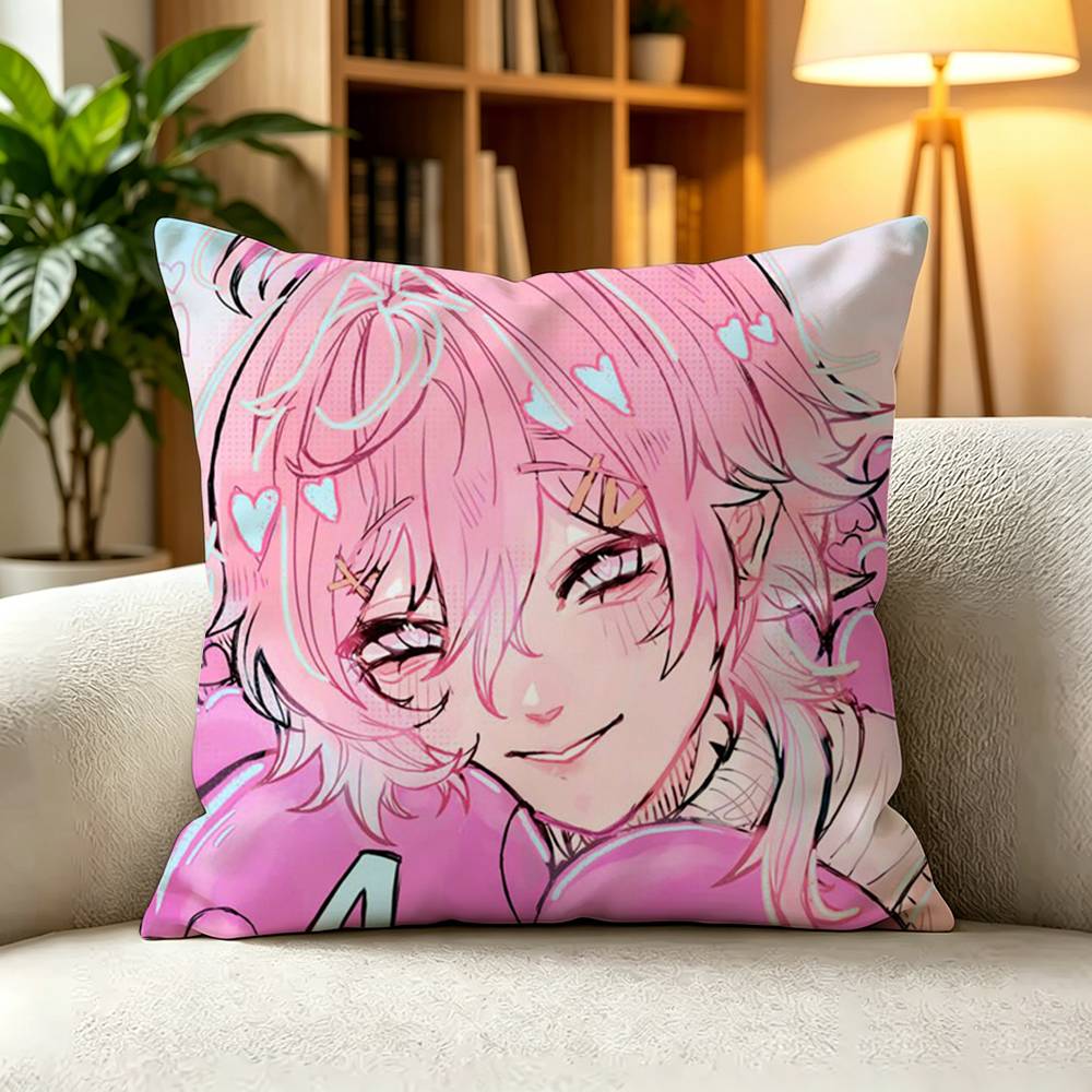 S-Soft Pastel 14 Days With You Game Pillow Case Square Double-Sided Sofa Cushion Cover Bedroom Bedside Pillow