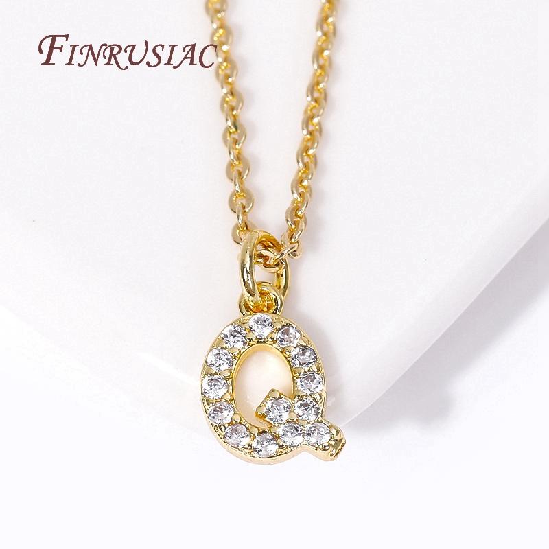 Classic A-Z Initial Letter Pendant Necklace Female 18K Gold Plated Simple Choker Neck Chain Woman Necklaces Jewelry Gifts