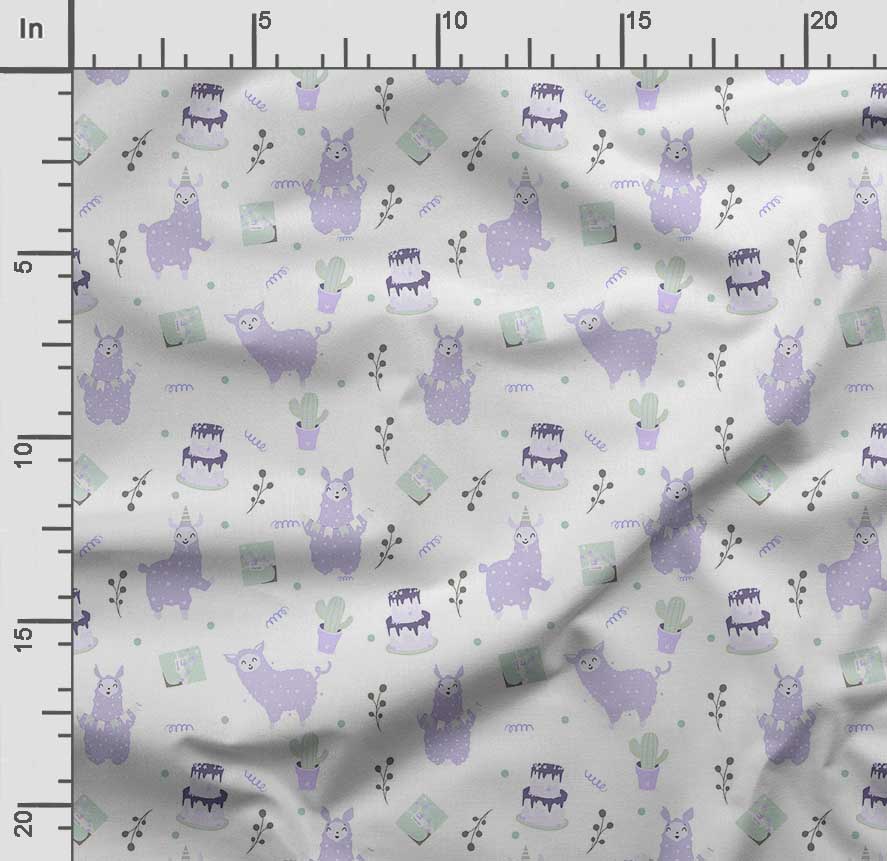 Soimoi Llama Alpaca Print,  Cotton Cambric, Quilting Fabric Sold by The Yard 42 Inch Wide, Medium Weight Cotton Fabric, Sewing  Supplies,