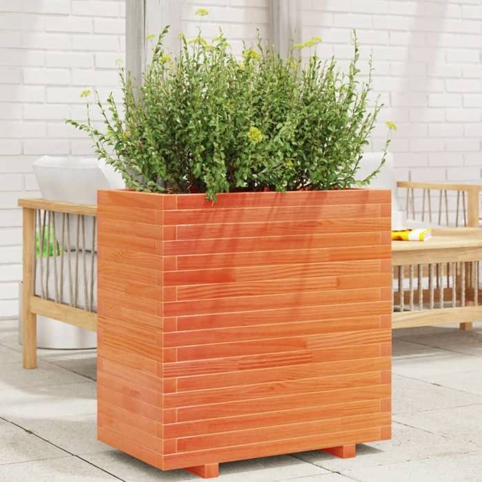 VidaXL Planter Wax Brown 70x40x72 Cm Solid Pine Wood, Outdoor Planter, Flower Box, Tomato Planter, 3282631