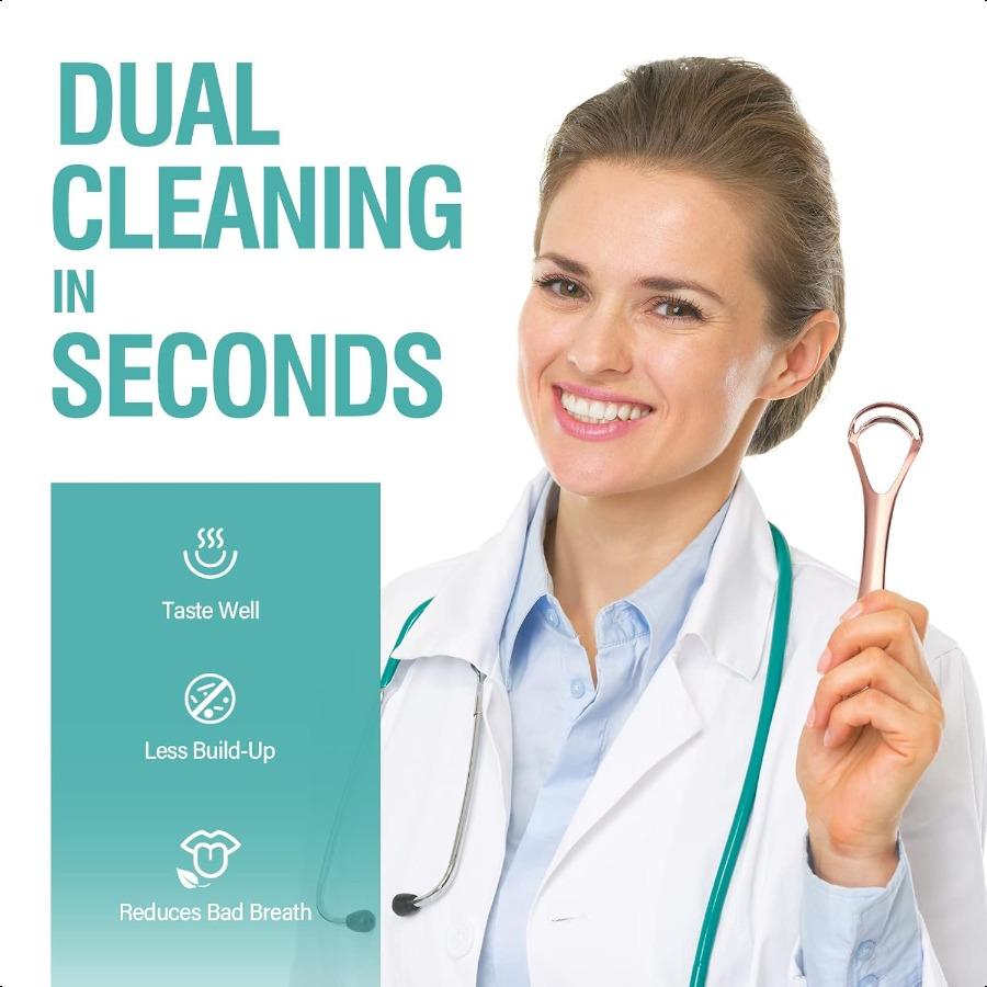 

Скребок для языка для взрослых с толстым налетом на языке, конструкция с двойным скребком для глубокой очистки полости рта, устраняет неприятный запах изо рта для кофе United States