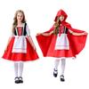 Little Red Riding Hood Costume Women Halloween Cosplay Party Dress Sweet Vintage Fairy Tale Princess Outfit