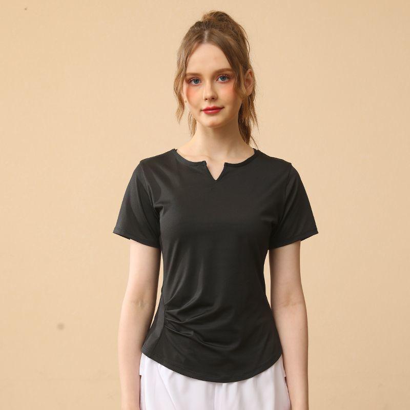 Women's V-Neck Quick-Dry Slim-Fit Sports T-Shirt - Breathable Yoga & Running Top